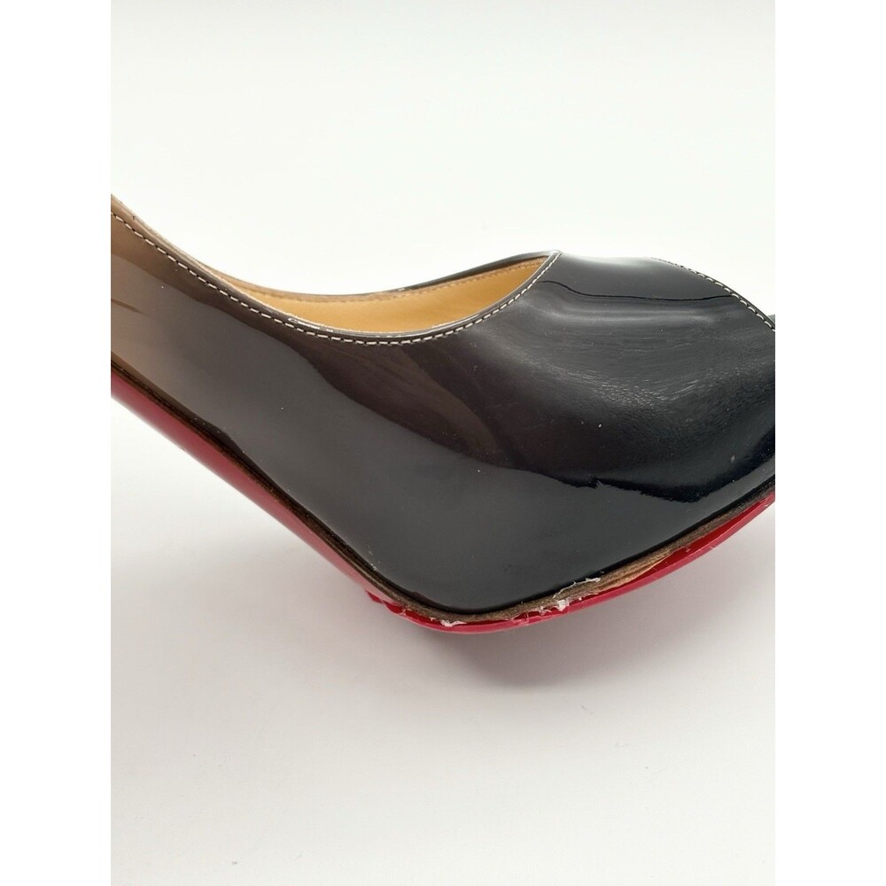 Christian Louboutin Beige & Black Patent Leather Ombre Platform Heels EU 39 - Picture 16 of 16